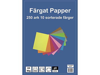 Tonpapper A4, 80g 10 färger 250/fp