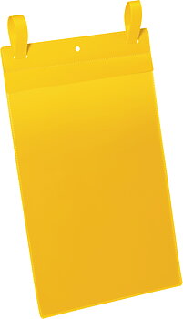 Plastficka A4S fästb gul 50/fp