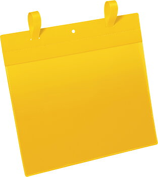 Plastficka A4L fästb gul 50/fp