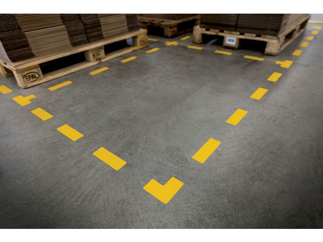 Golvmarkering "L-form" gul 10 st/fp