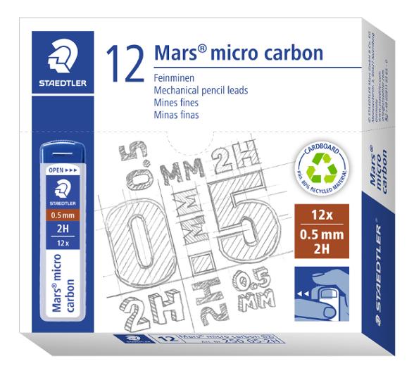 Reservstift STAEDTLER 0,5mm 2H 12/fp