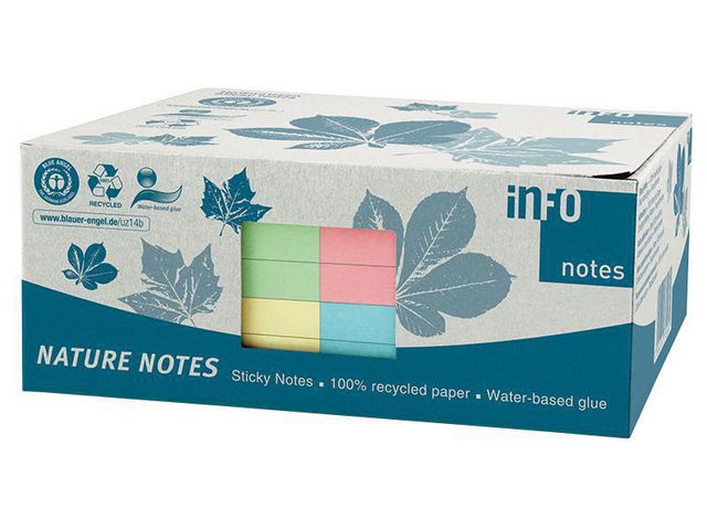 Notisblock Recycled 75x125 mm pastell 12-pack