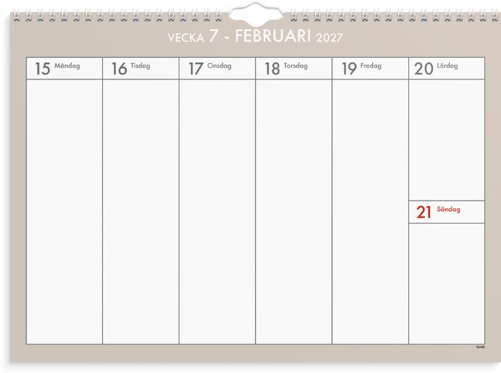 Väggkalender Veckoplan 26/27