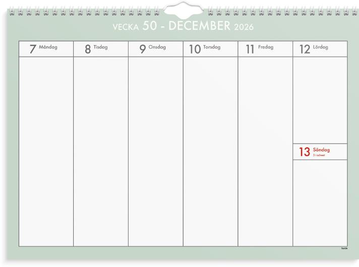 Väggkalender Veckoplan 26/27