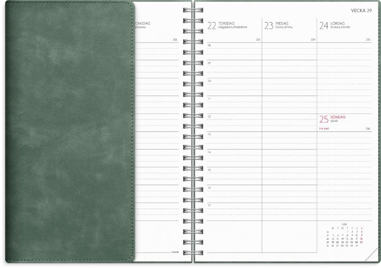 Kalender Study Twist A5 grön 26/27