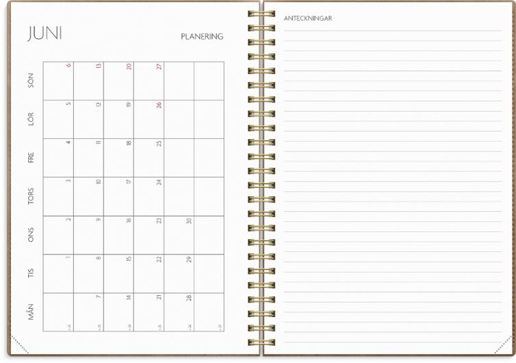 Kalender Study Twist A5 mocca 26/27