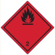 Farligt gods-etiketter 2.1 Flammable Gas 250 st/rulle