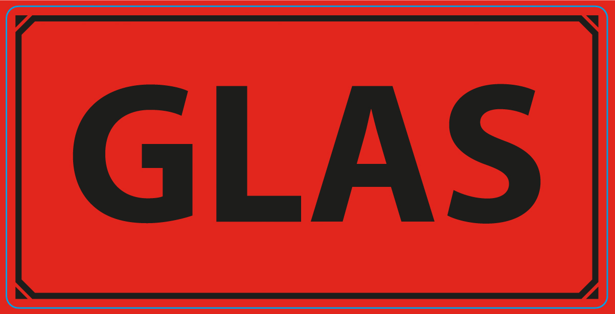 Varningsetikett Glas 1000/rl