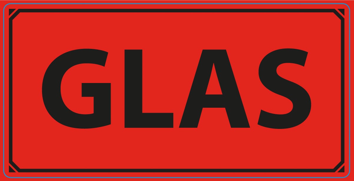 Varningsetikett Glas 1000/rl