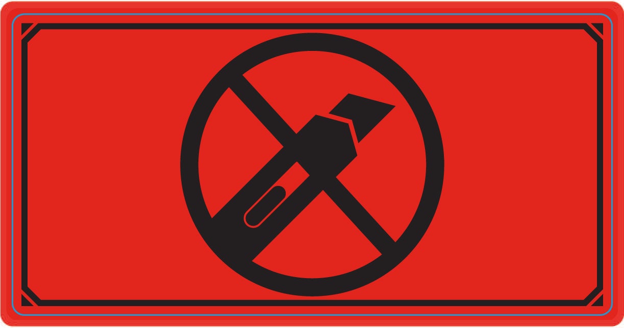 Varningsetikett Symbol Ej Kniv 1000/rl