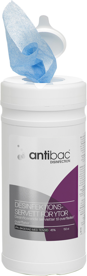 Antibac Ytdesinfektionsservett 150-pack