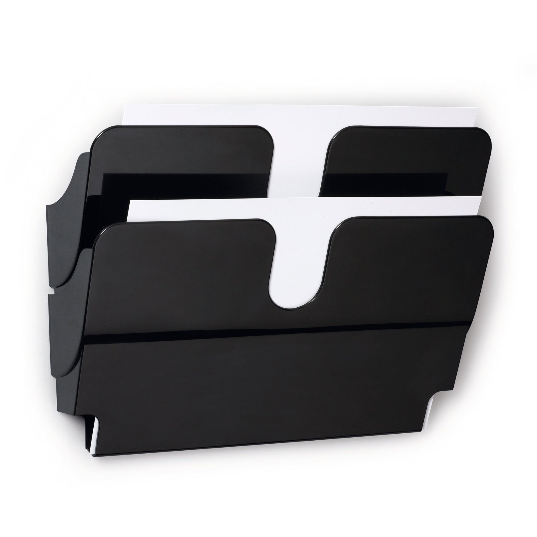 Broschyrställ vägg 2A4L magnetiskt svart 2-pack