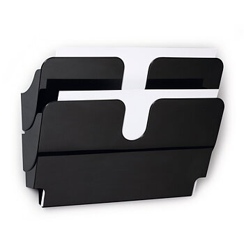 Broschyrställ vägg 2A4L magnetiskt svart 2-pack