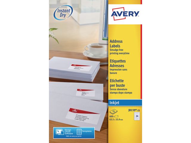 Etikett AVERY QD 63,5x33,9 600/fp