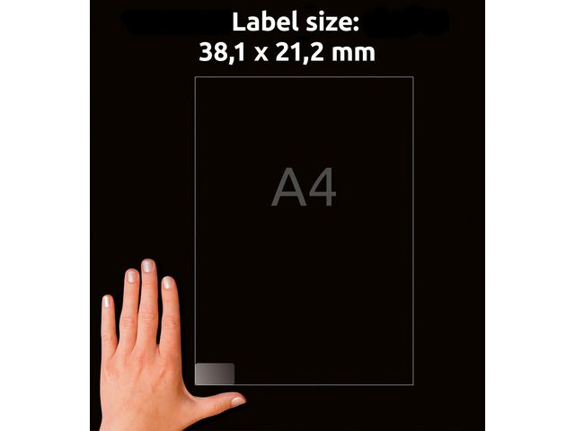 Etikett AVERY transp 38,1x21,2mm 1625/fp