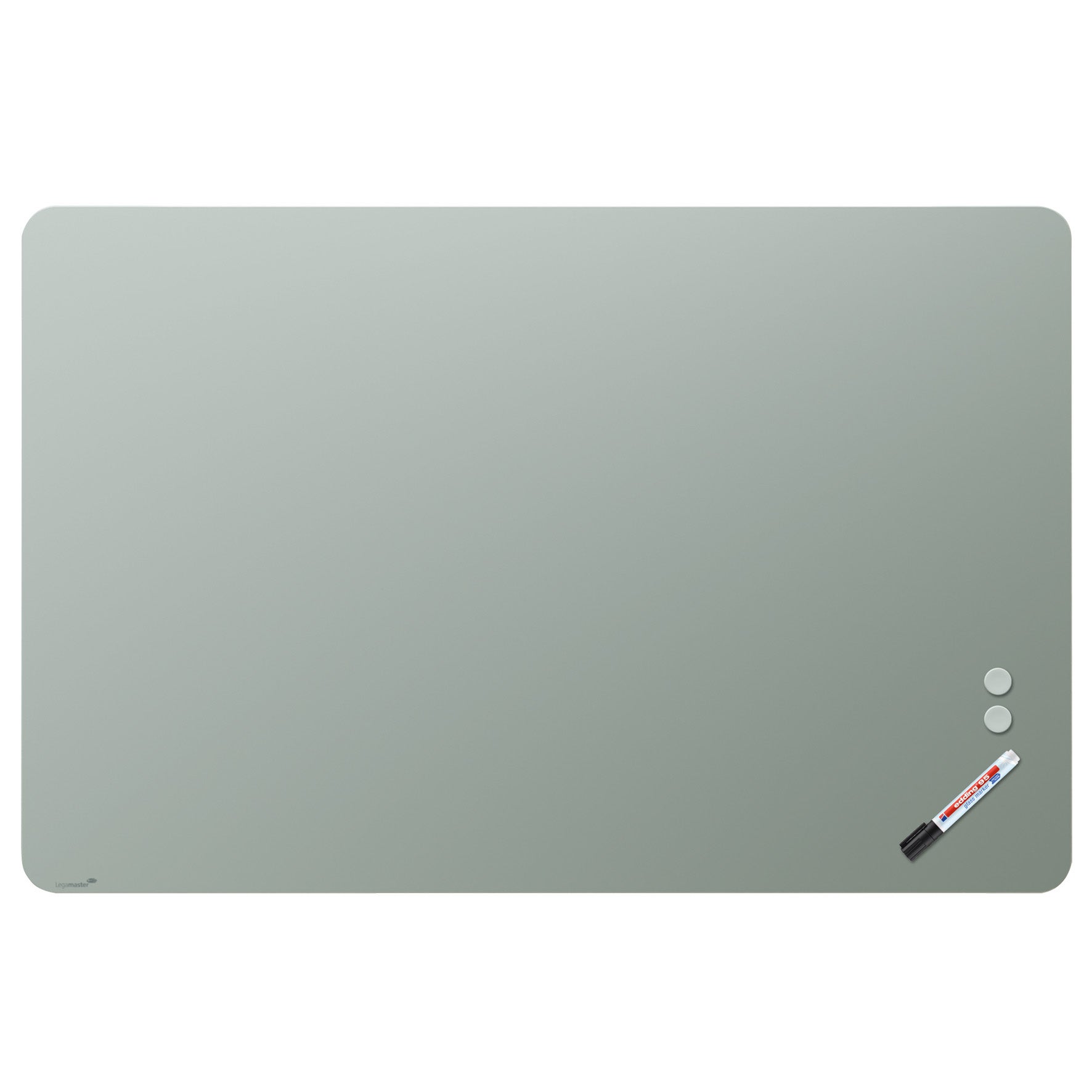 Glastavla matt rundade hörn 100x150 cm sage green
