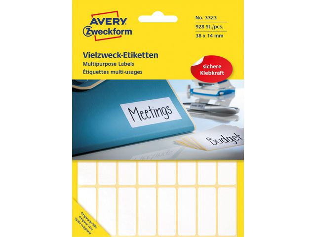 Etikett AVERY handskriv 38x14mm 928/fp