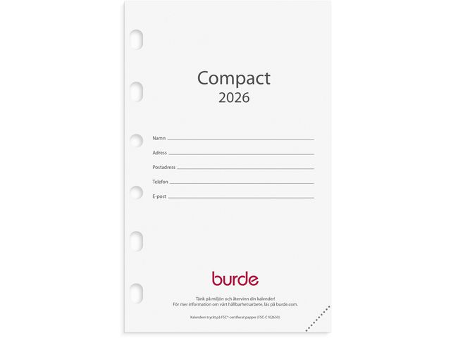 Compact kalendersats 2026
