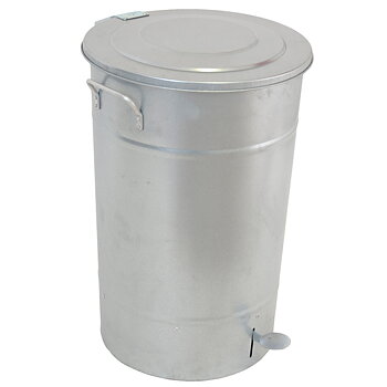 Avfallstunna Greger med lock/pedal 70 liter galvaniserad