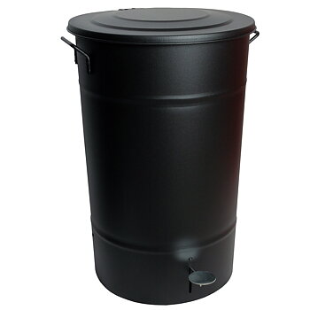 Avfallstunna Greger med lock/pedal 70 liter svart
