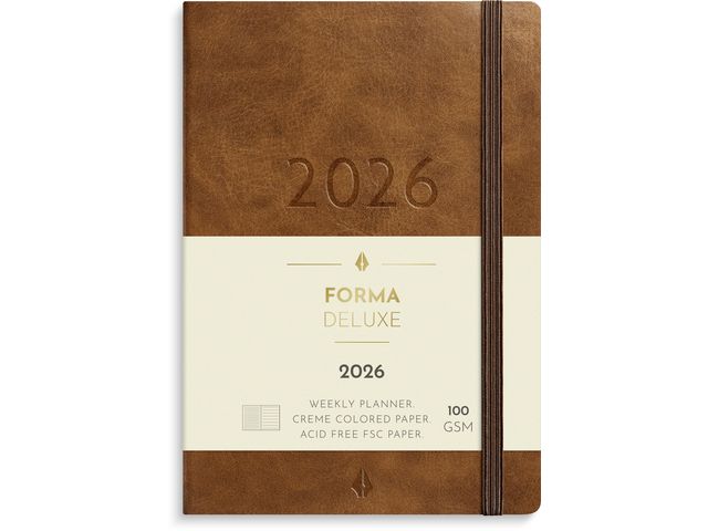 Liten Veckokal. Forma Deluxe 2026 brun