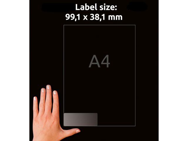 Etikett AVERY transp 99,1x38,1mm 350/fp