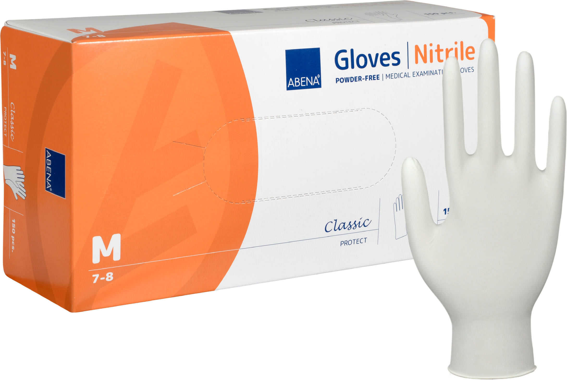 Handske Nitril Puderfri M vit 150 st/fp