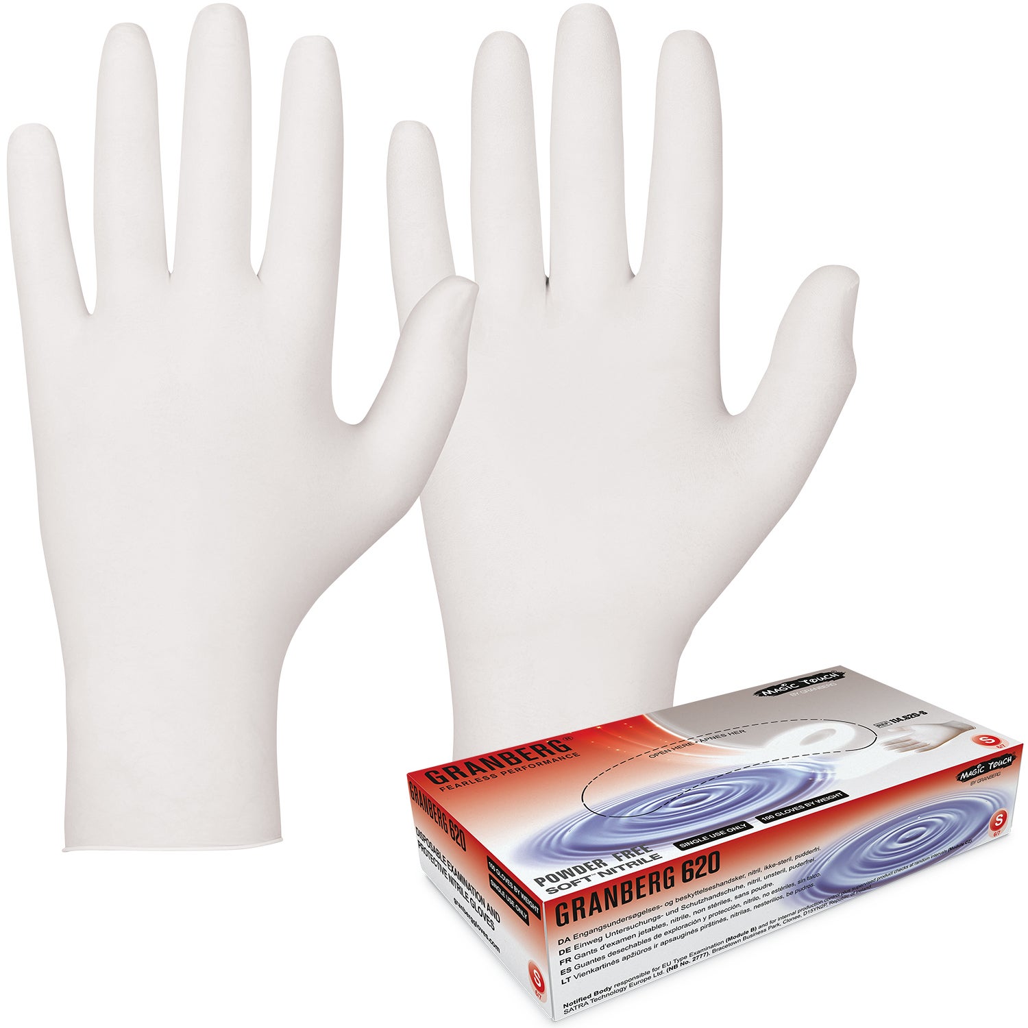 Engångshandskar i nitril 620 vit 100-pack stl XL