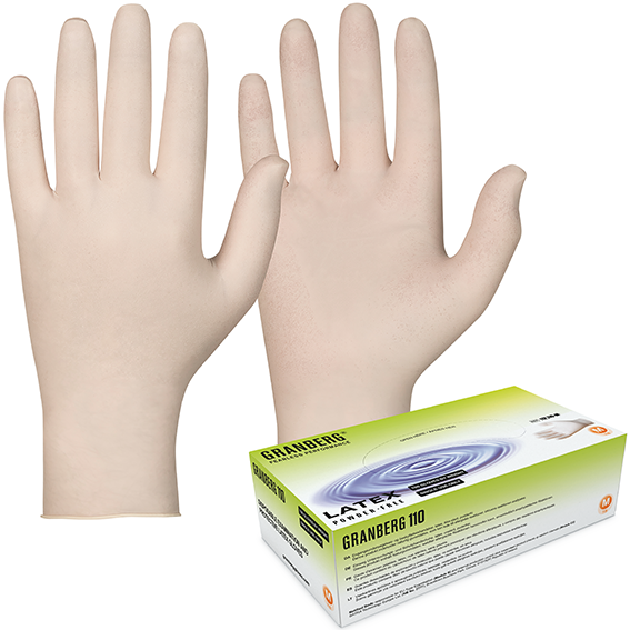 Engångshandske Latex puderfri L 100 st/fp