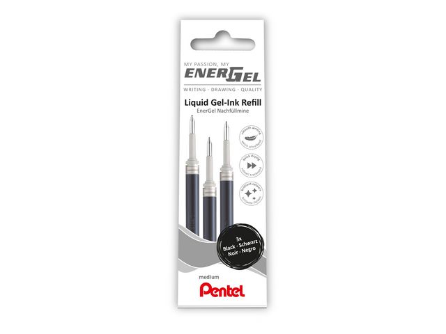 Refill PENTEL EnerGel LR7 0,7 svart 3/fp