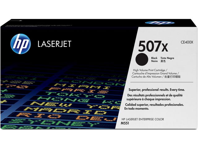 HP 507X svart LaserJet-tonerkassett med hög kapacitet, original