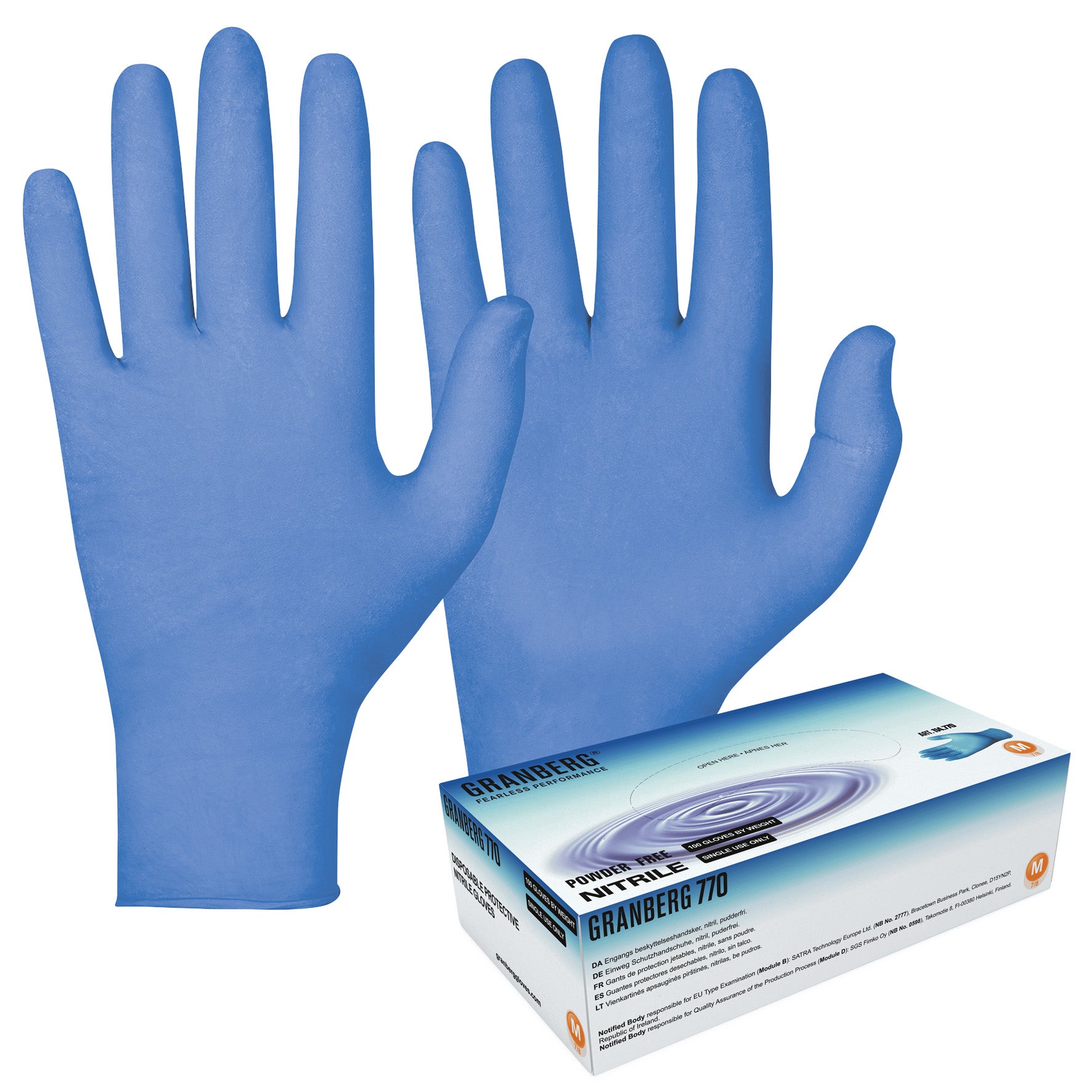 Kemikalieresistenta engångshandskar 770 nitril stl L 100-pack