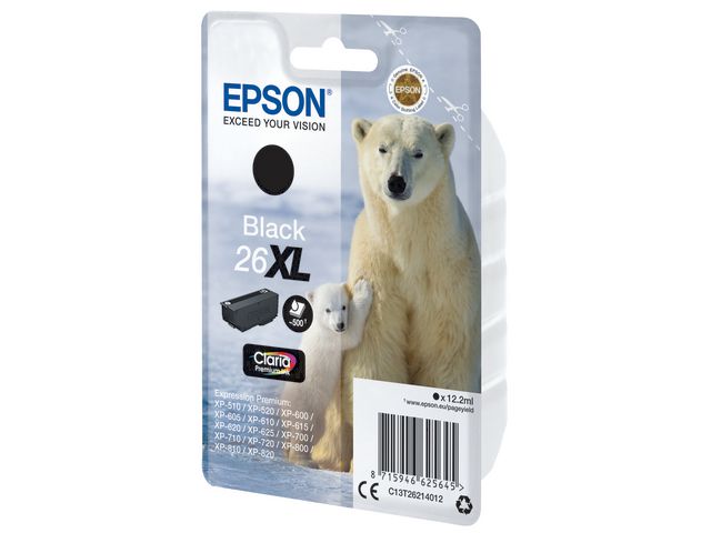 Bläckpatron EPSON C13T26214012 svart