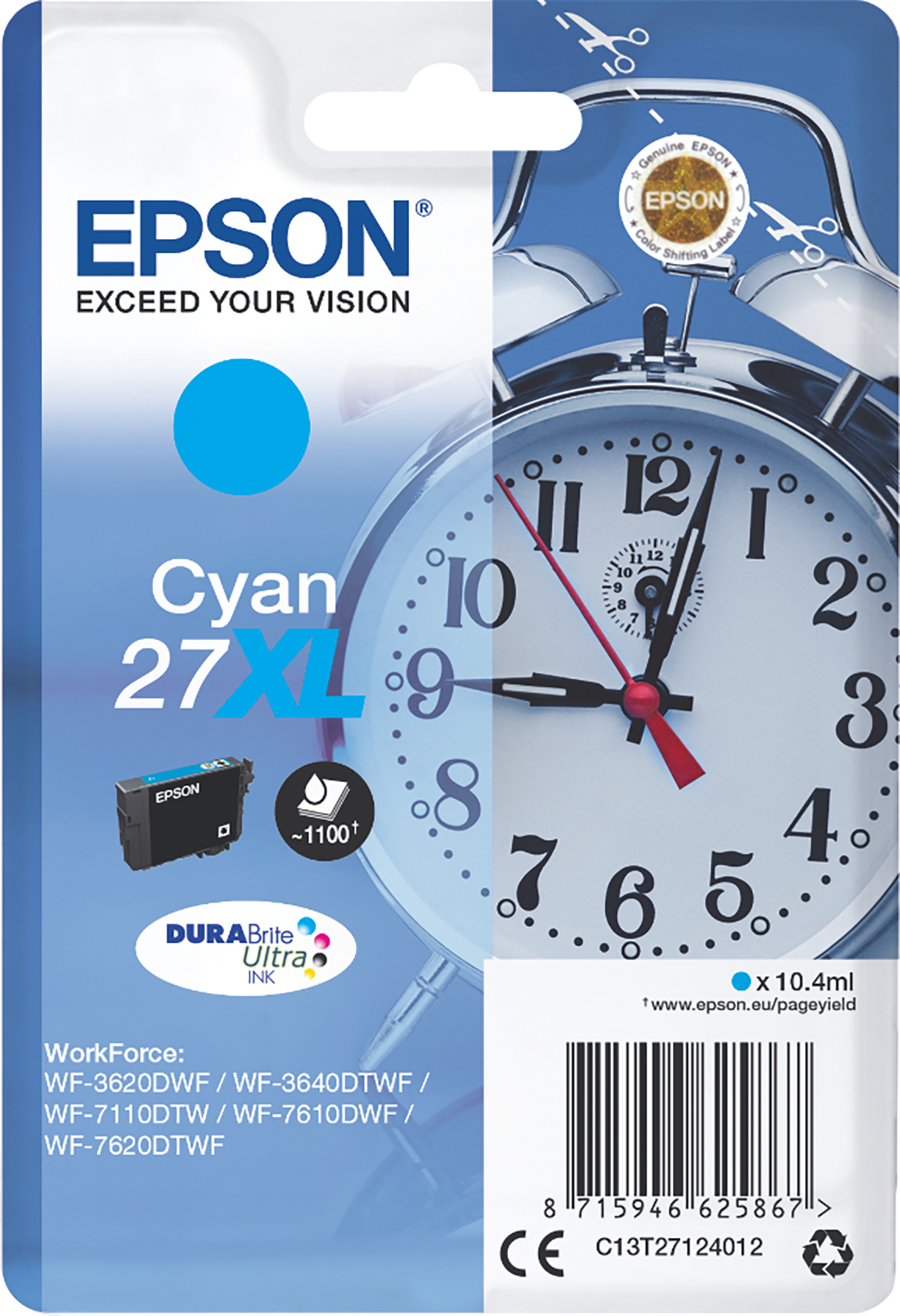Bläck Epson 27XL cyan