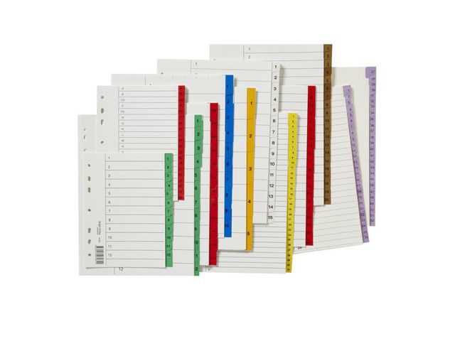 Pappregister BRIGHTOFF. 1-12 grön 10/fp