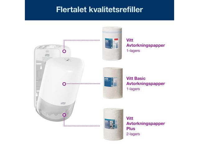 Dispenser Torkpapper Mini M1 Tork vit