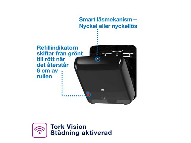 Dispenser handduk på rulle Tork Matic® H1 svart