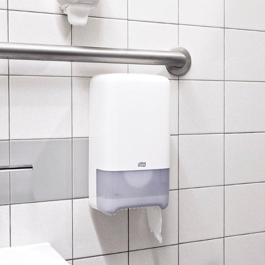 Dispenser Tork Mid-size Twin Toalettpapper T6 vit