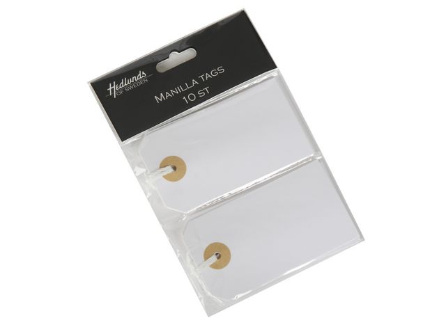 Etikett Manilla Tags 9x5cm vit 10/fp