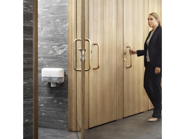 Dispenser för toalettpapper Tork Mini Jumbo Twin T2 vit