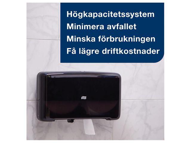 Dispenser för toalettpapper Tork Mini Jumbo Twin T2 svart