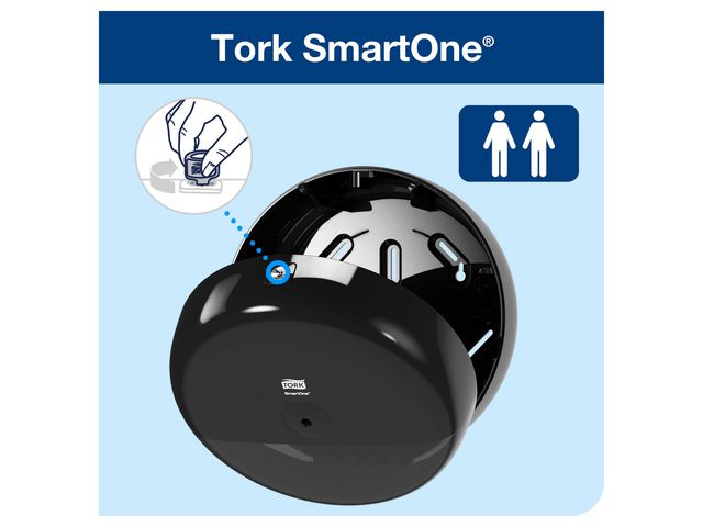 Dispenser Toalettpapper SmartOne Tork T8 Svart