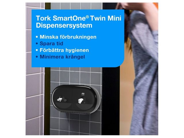 Dispenser Toalettpapper SmartOne MiniTwin Tork T9 Svart