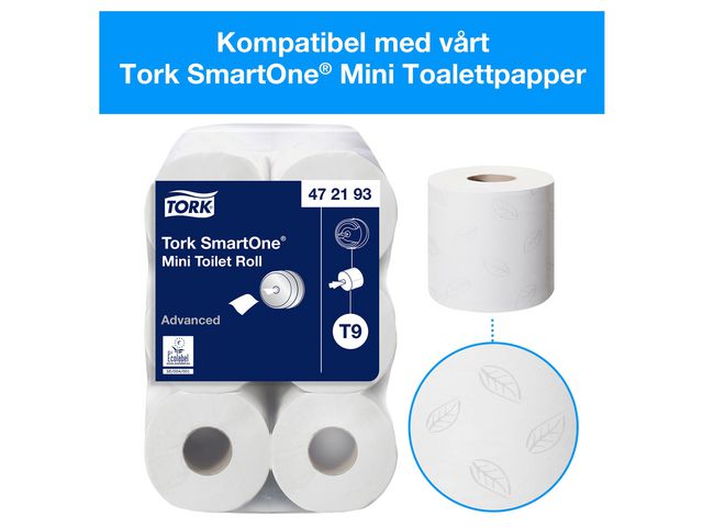 Dispenser Toalettpapper SmartOne MiniTwin Tork T9 Svart
