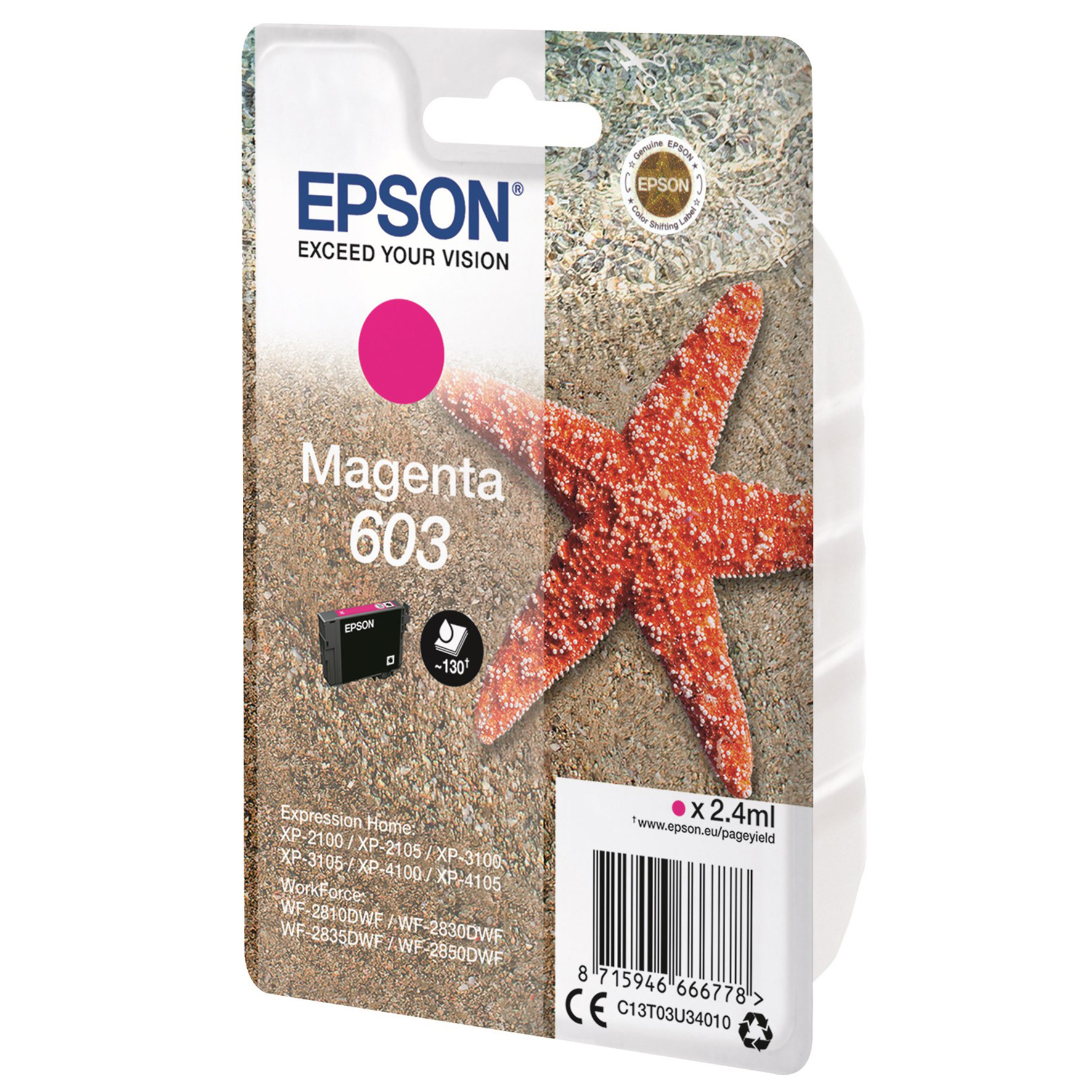 Bläck Epson T603 magenta 2,4 ml