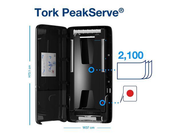 Dispenser Handduk Mini PeakServe Svart Tork