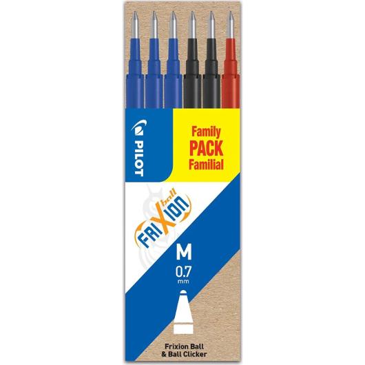 REFILL PILOT FRIXION 0,7MM 3FÄRGER 6/FP