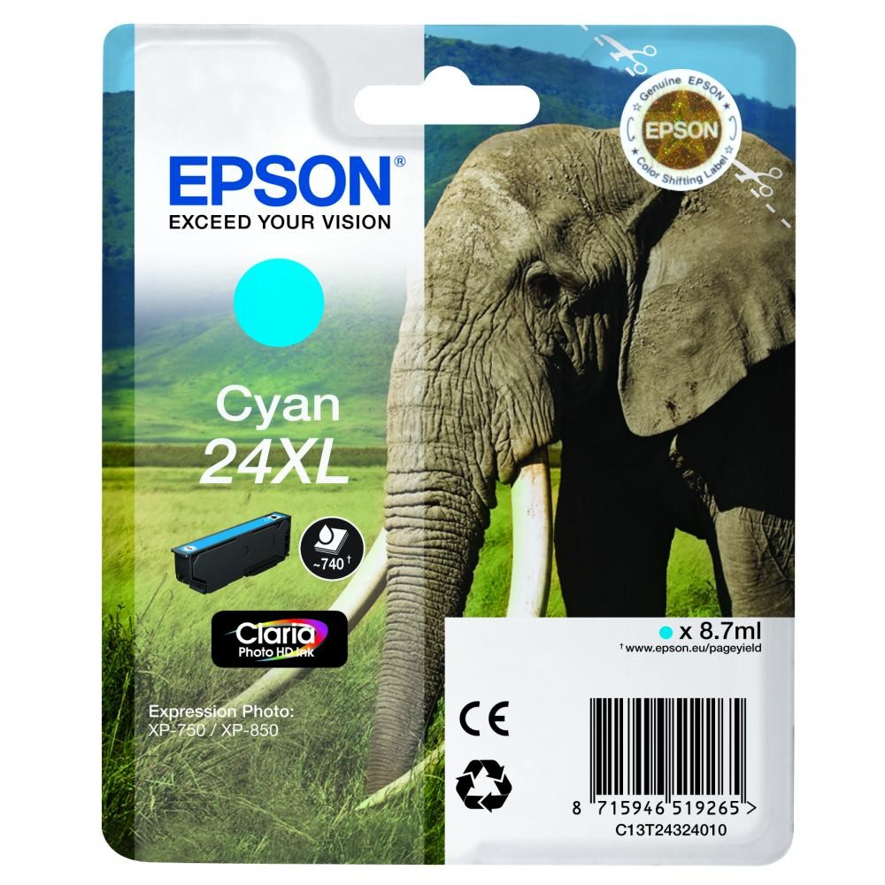 Bläck Epson T2432 XL Cyan