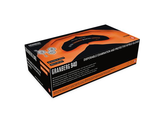 Nitrilhandske 940 orange 100/fp