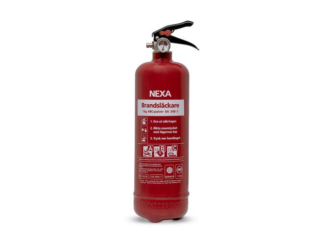 Brandsläckare NEXA 1kg pulver 8A röd
